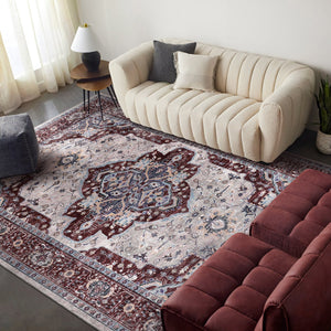 Faded Grandeur Garnet – washable rug