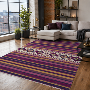 Talish Aubergine – washable rug