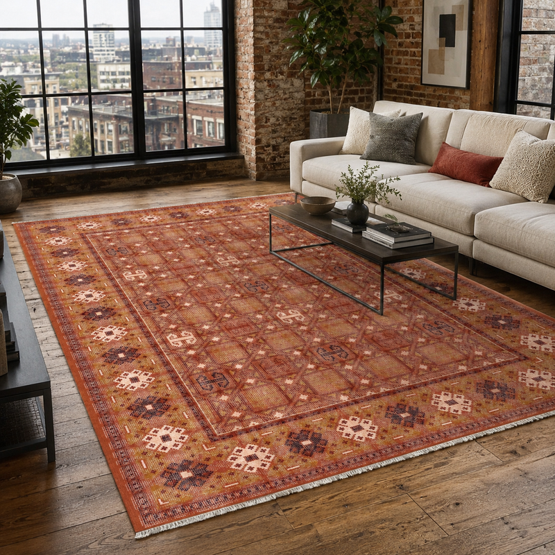 Kuba Amber – washable rug
