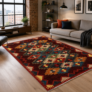 Kilim Burgundy – washable rug