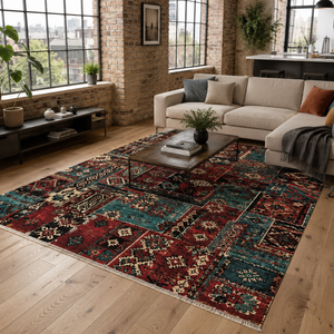 Aegean Burgundy – washable rug
