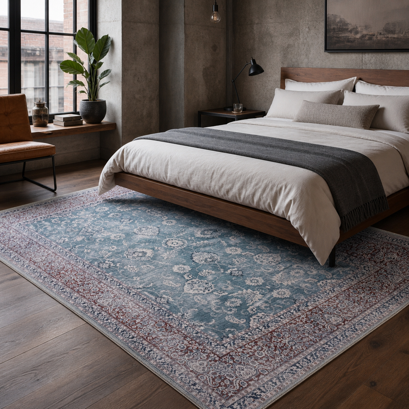 Attic Navy – washable rug