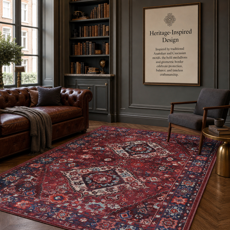 Dusty Rose Claret – washable rug