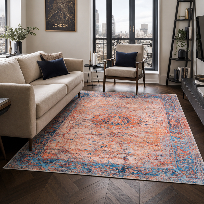 Mahal Apricot – washable rug