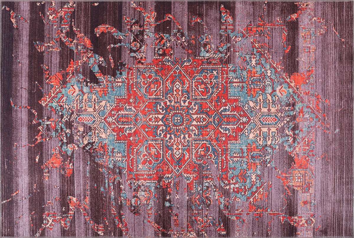 Timeworn Crimson – washable rug
