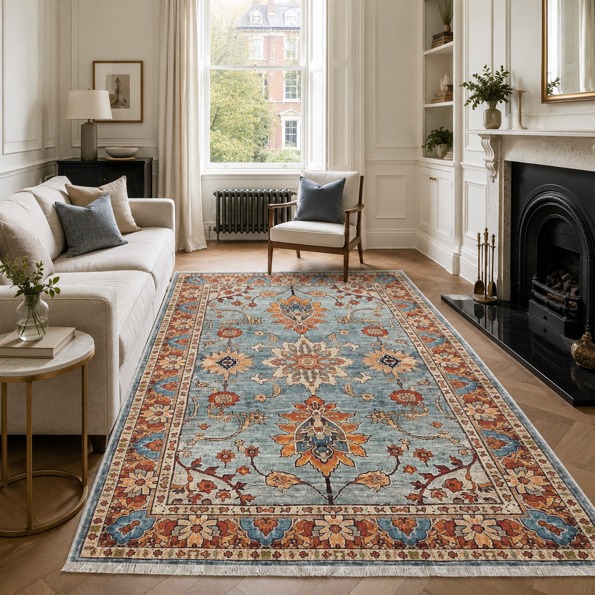 Senneh Navy – washable rug