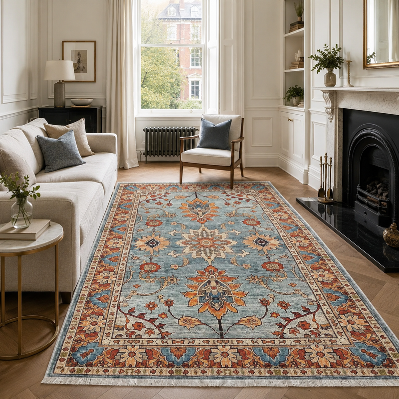 Senneh Navy – washable rug