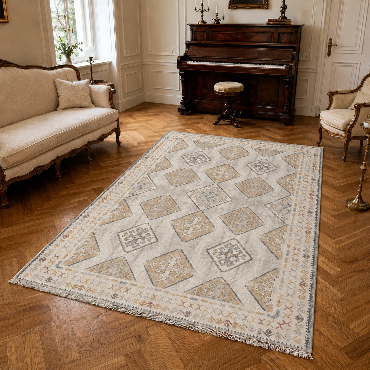 Sultanabad Chalk – washable rug