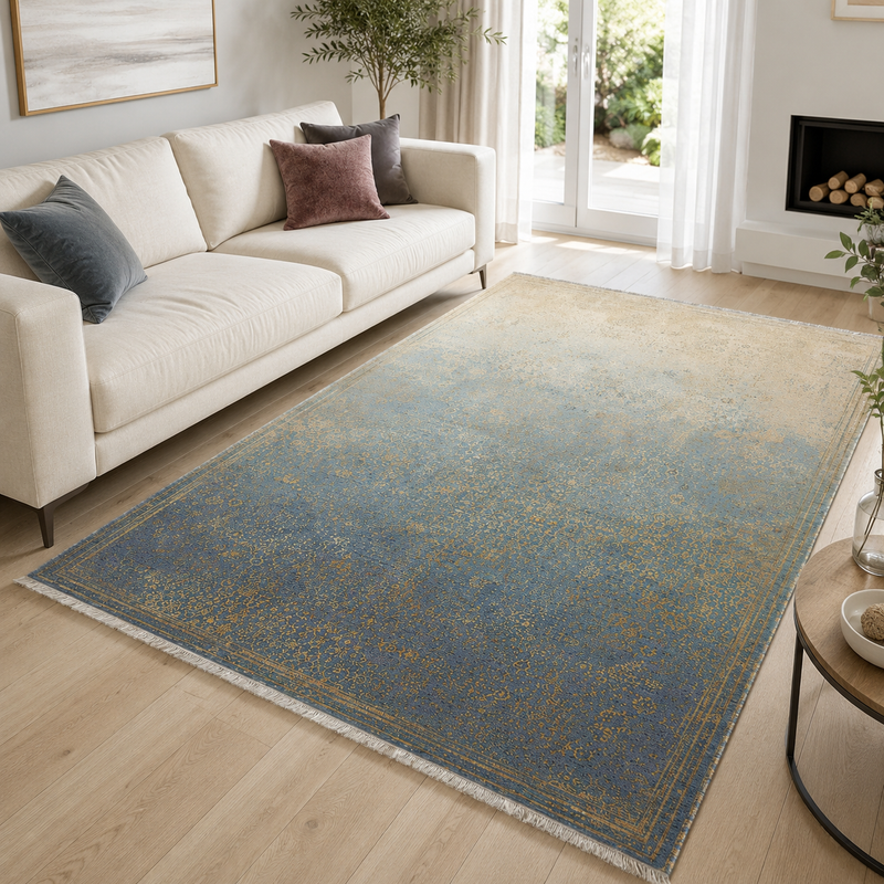 Solstice Indigo – washable rug