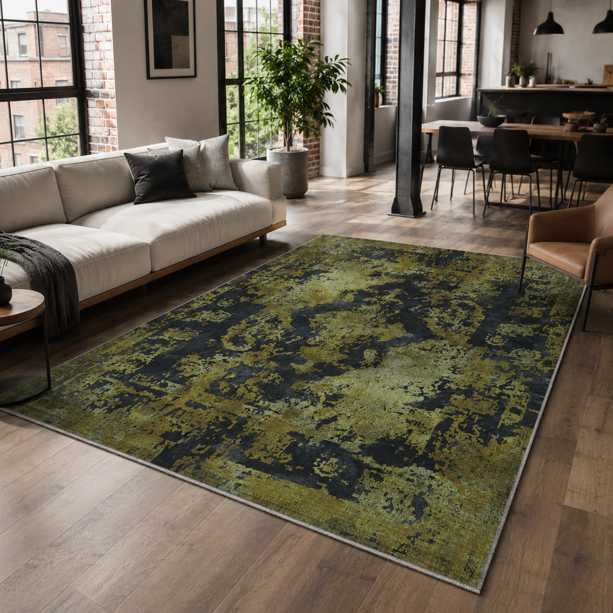Lineage Graphite – washable rug