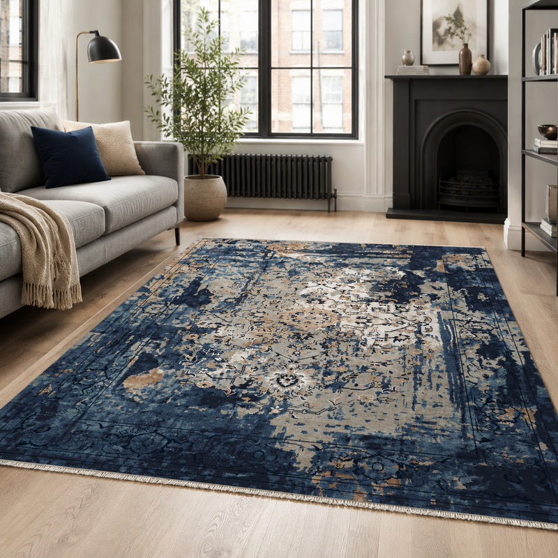 Curio Azure – washable rug