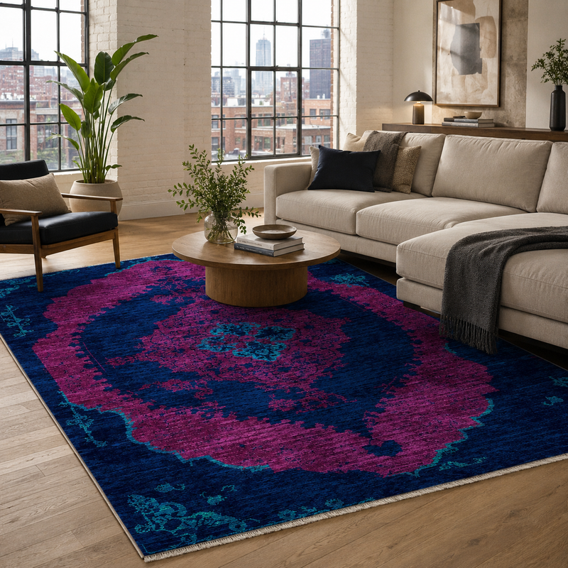 Ardebil Denim – washable rug