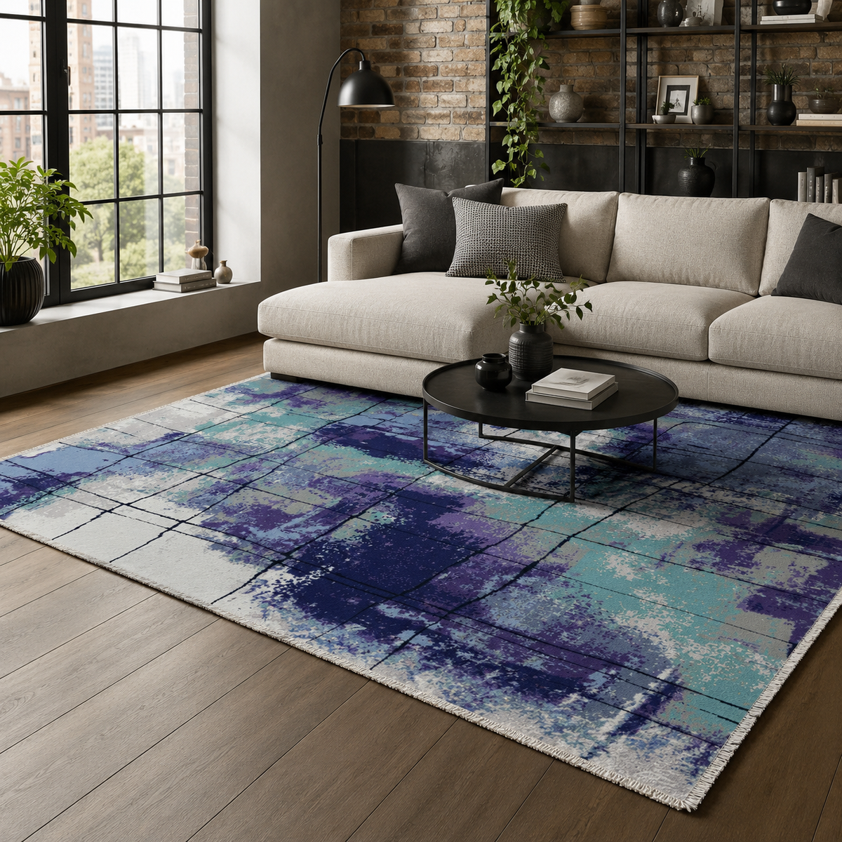 Halcyon Navy – washable rug