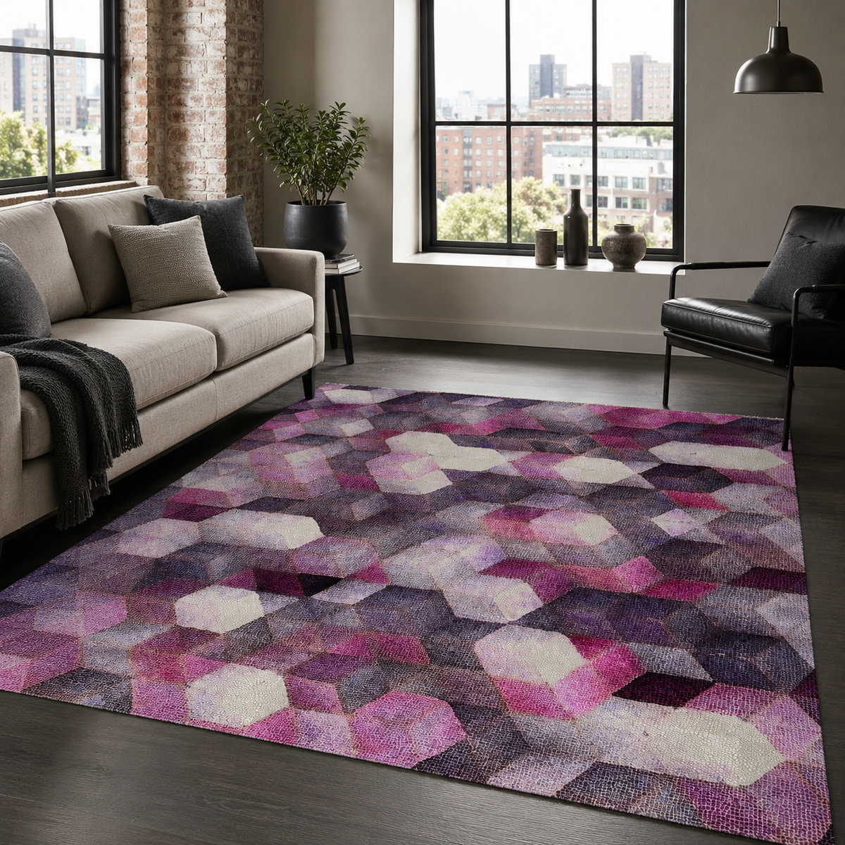 Nadir Plum – washable rug