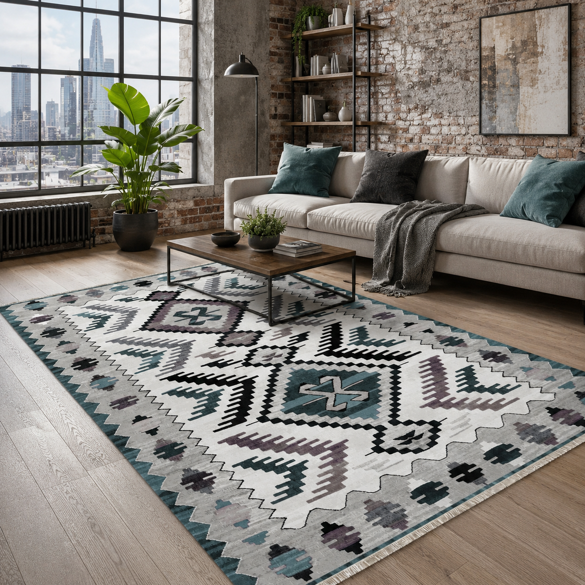 Nomad Sage – washable rug