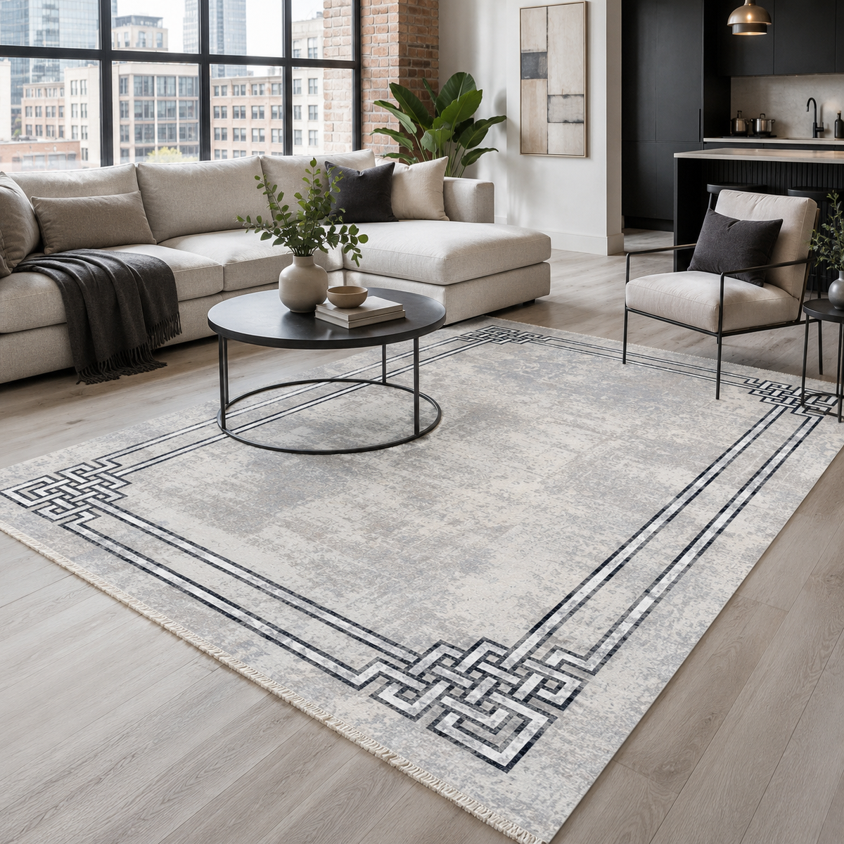 Axis Pewter – washable rug