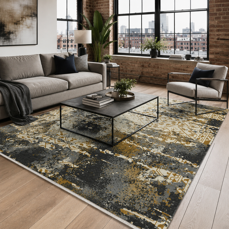 Meridian Ochre – washable rug