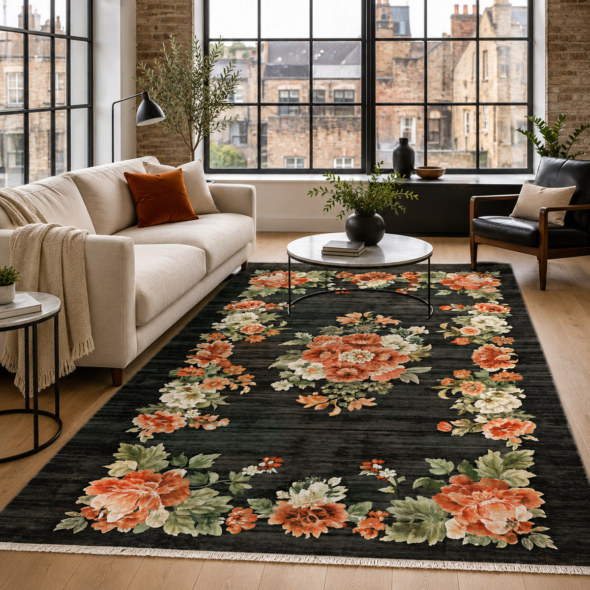 Silk Road Graphite – washable rug