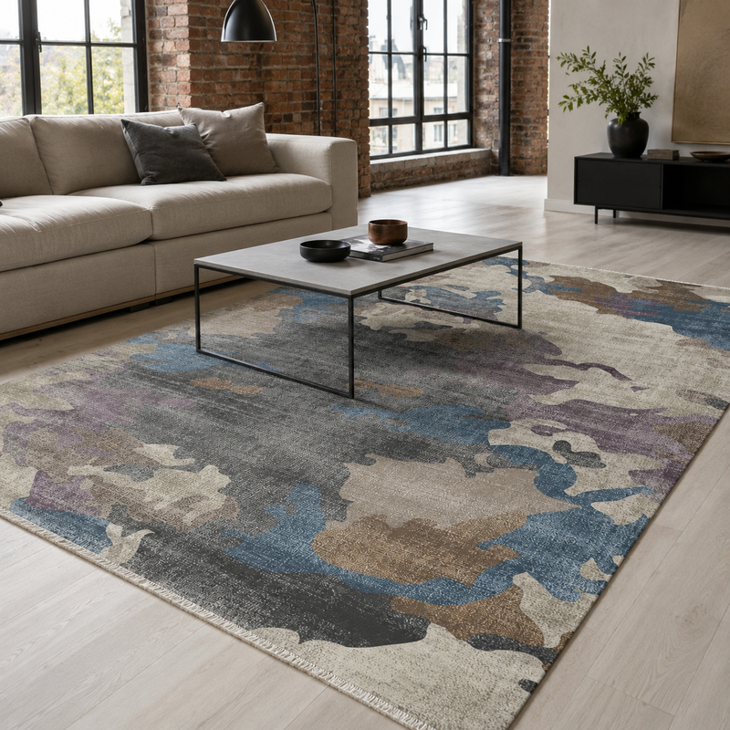 Tangent Slate – washable rug
