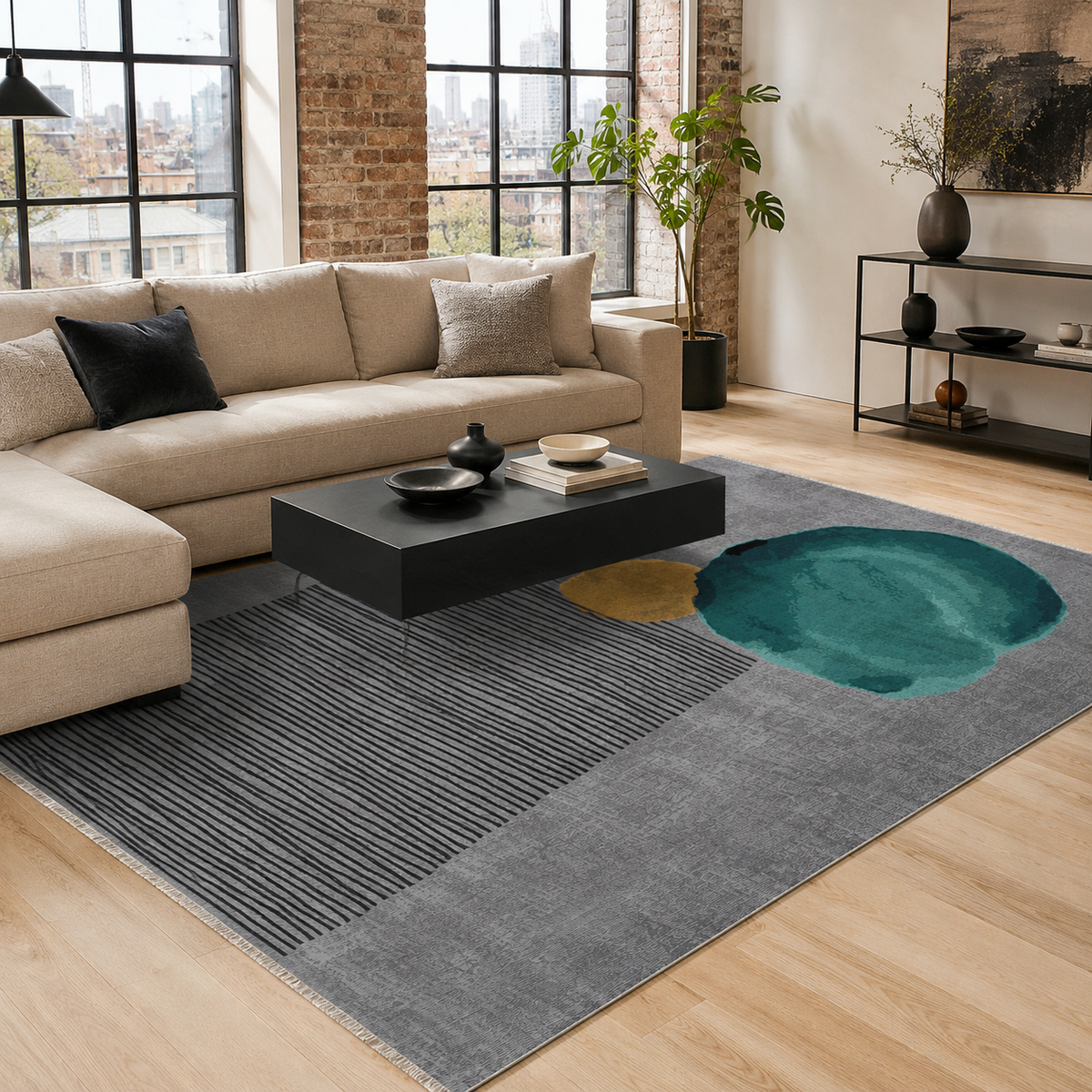 Nadir Silver – washable rug