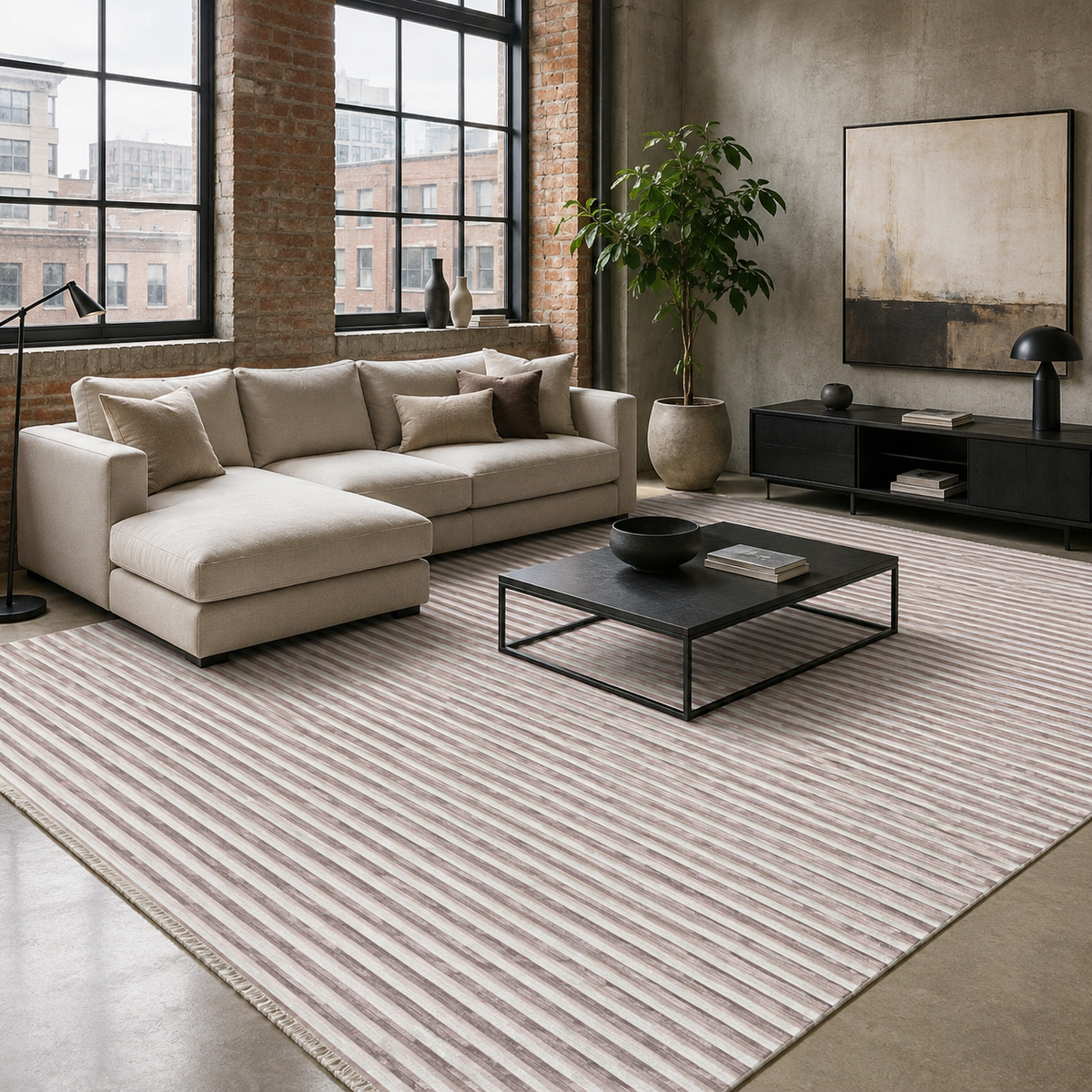 Parallax Chestnut – washable rug