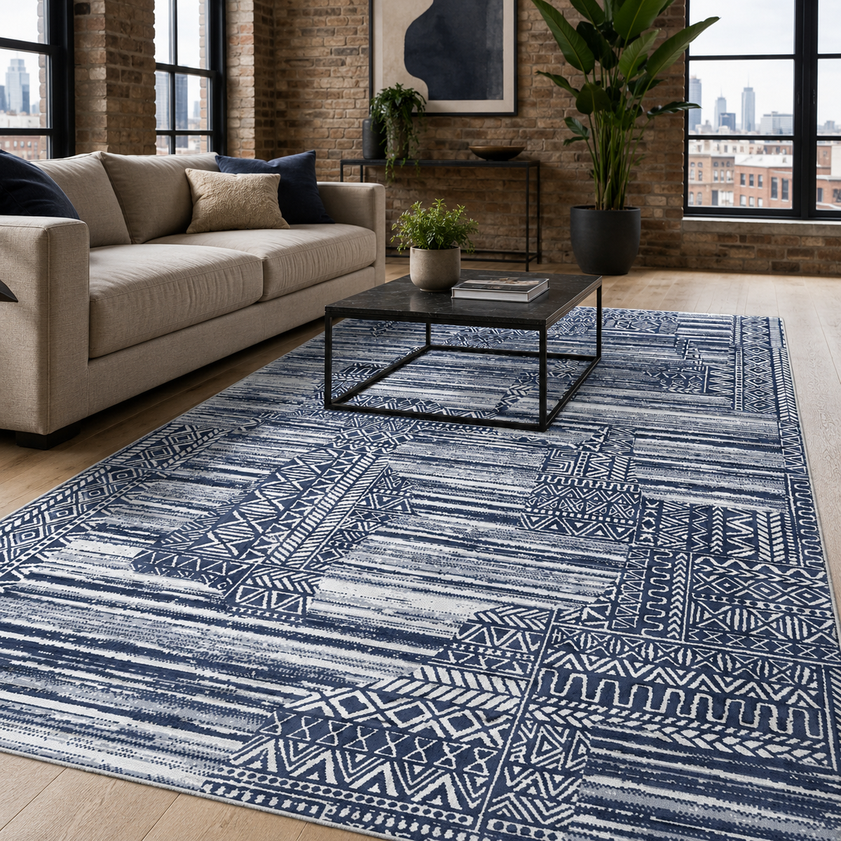 Meridian Denim – washable rug