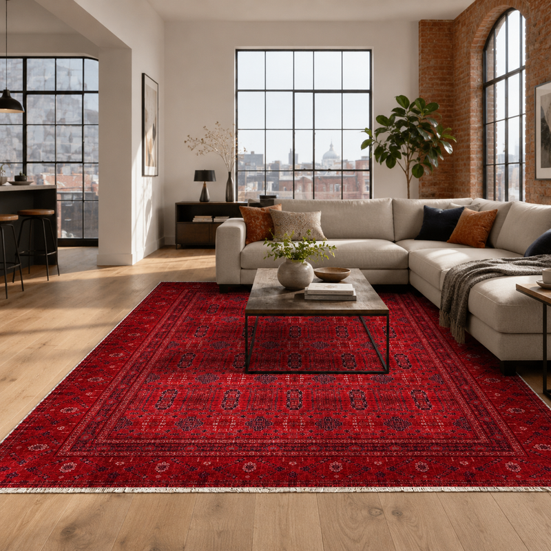 Talish Burgundy – washable rug