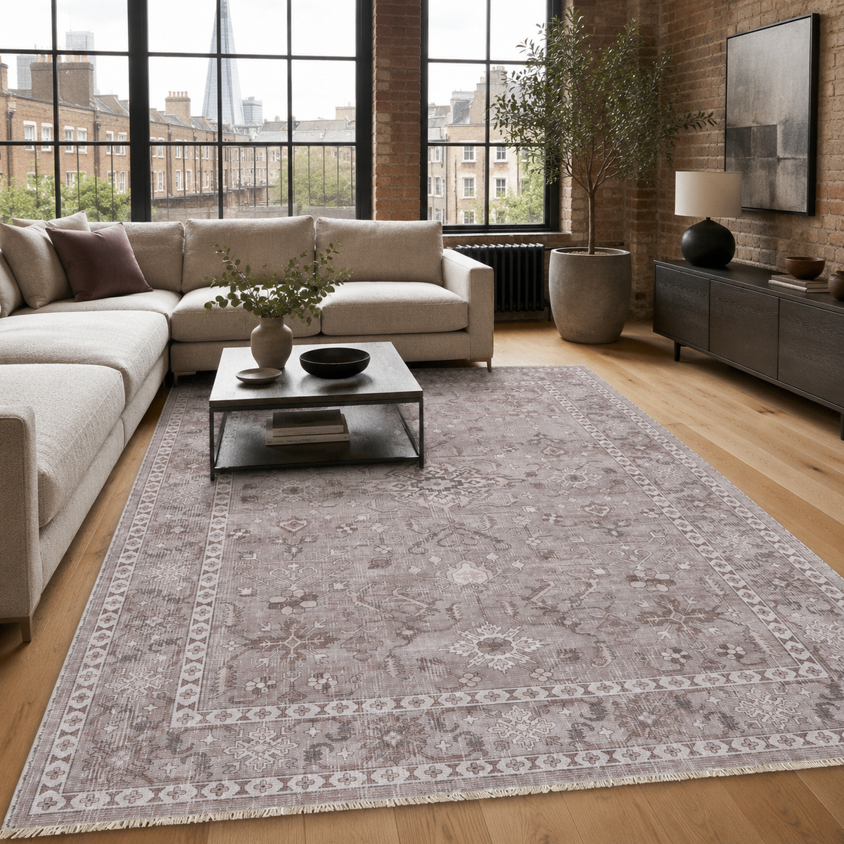 Aydın Grey – washable rug