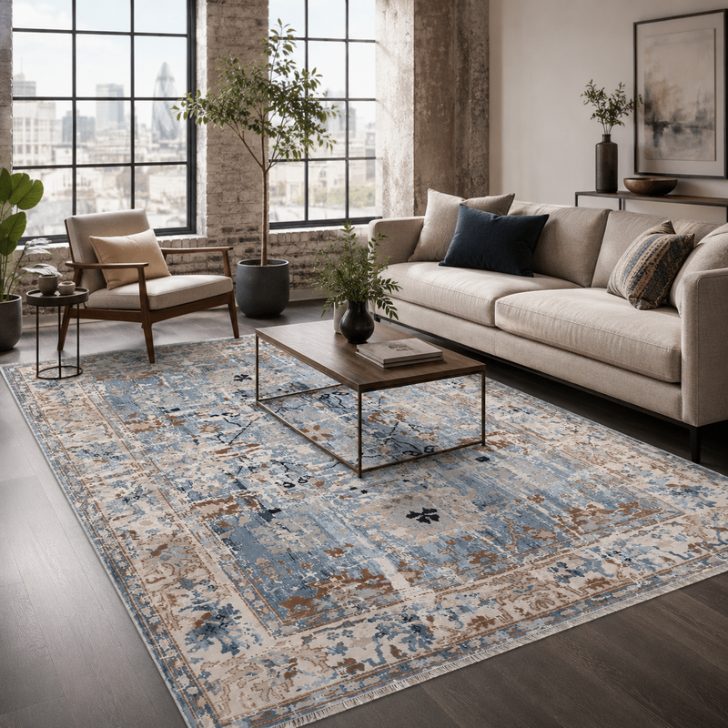 Shirvan Indigo – washable rug