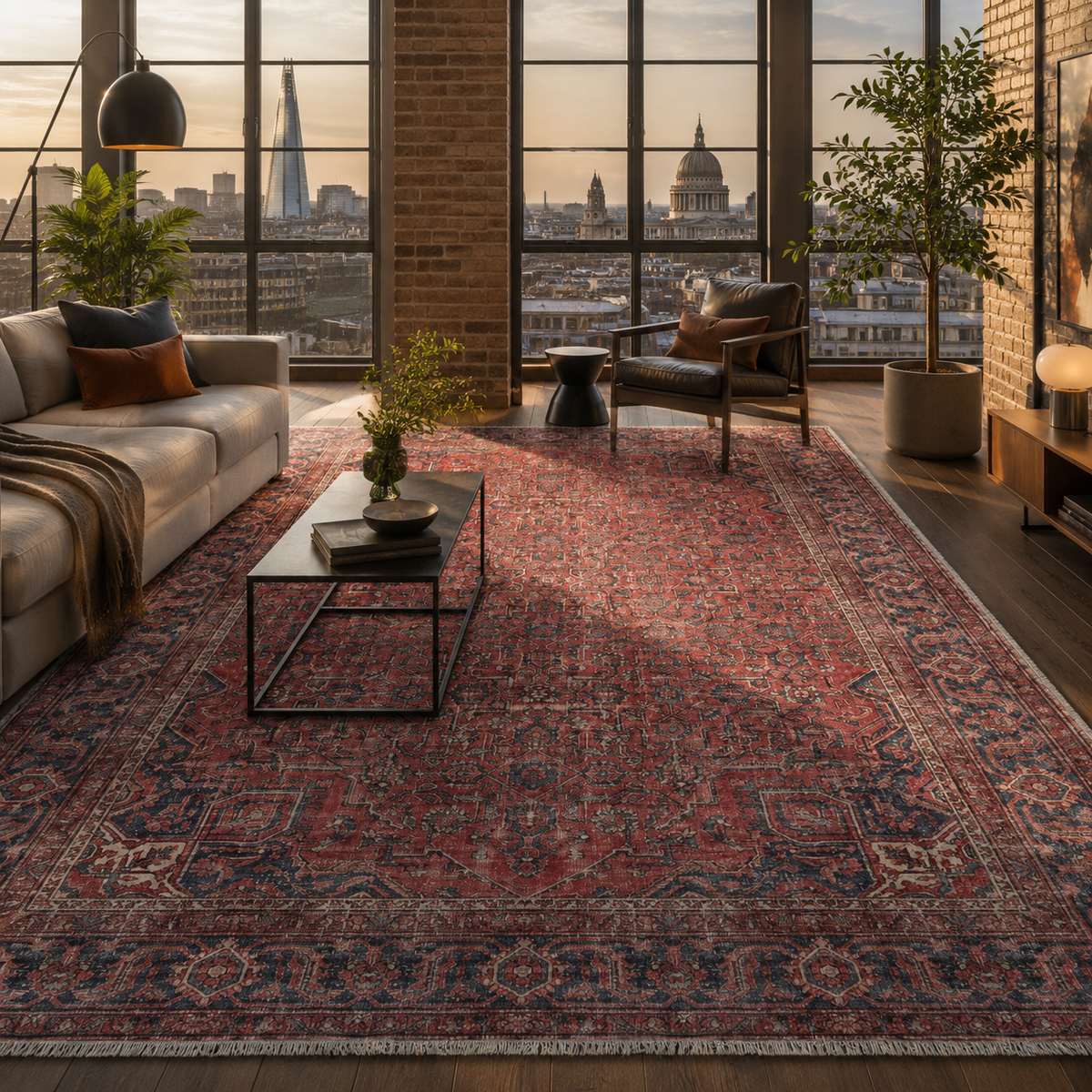 Yörük Rust Red – washable rug