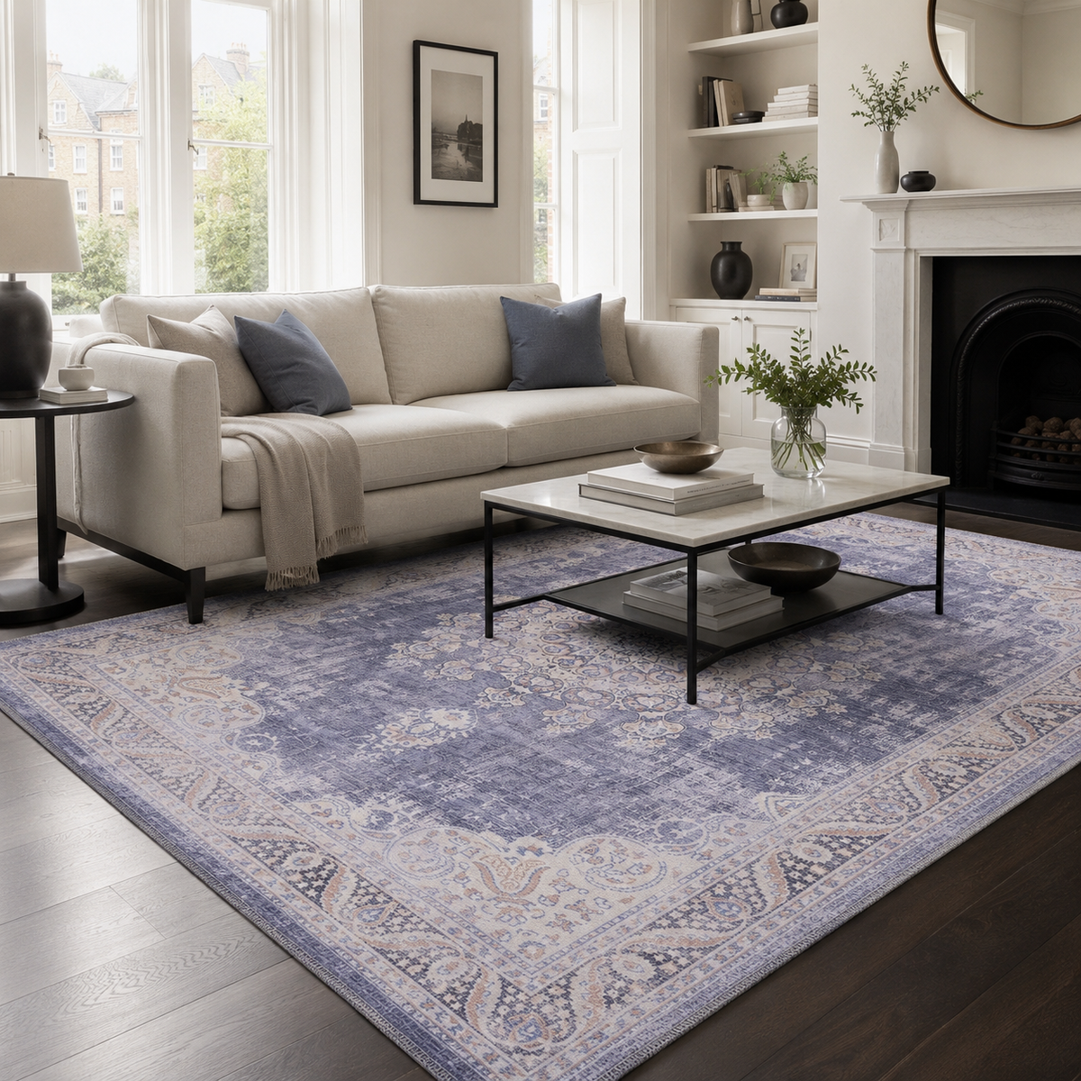 Archive Slate – washable rug