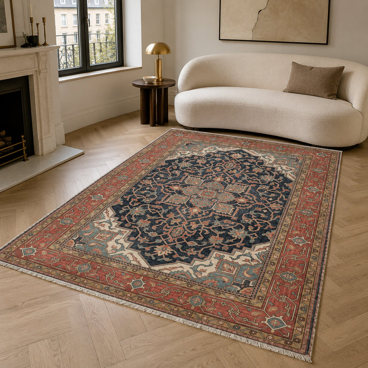 Ladik Navy – washable rug