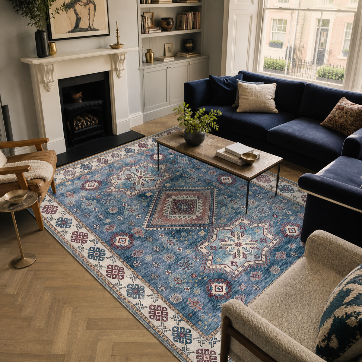 Aegean Indigo – washable rug