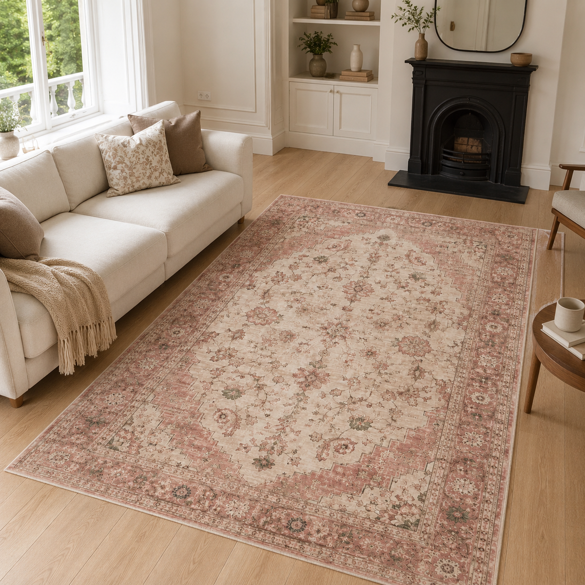 Sivas Dusty Pink – washable rug