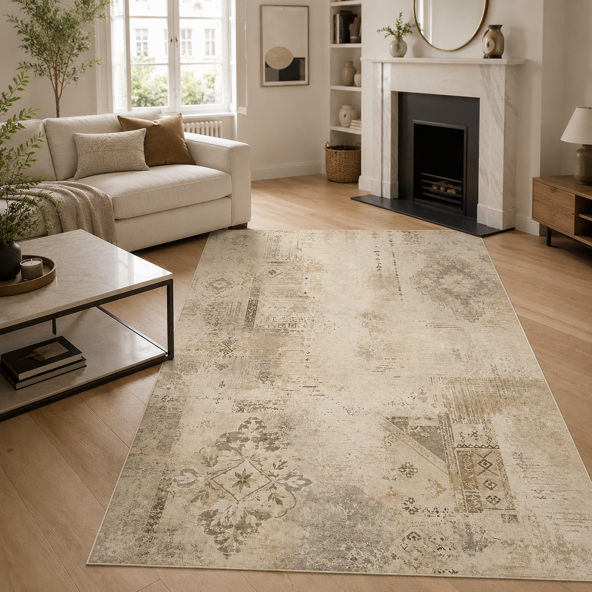 Cirrus Bone – washable rug